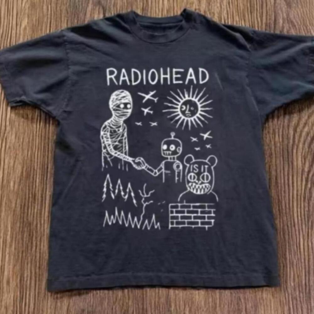 Gildan Men Black T-Shirt Radiohead Black Cotton T-Shirt 1